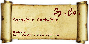 Szitár Csobán névjegykártya